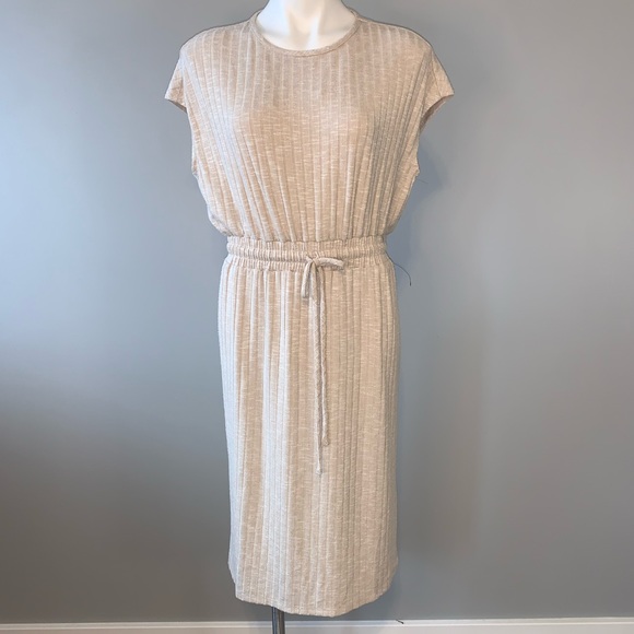 Maggy London Dresses & Skirts - Maggy London Ribbed Crew Neck Short Sleeve Midi Dress